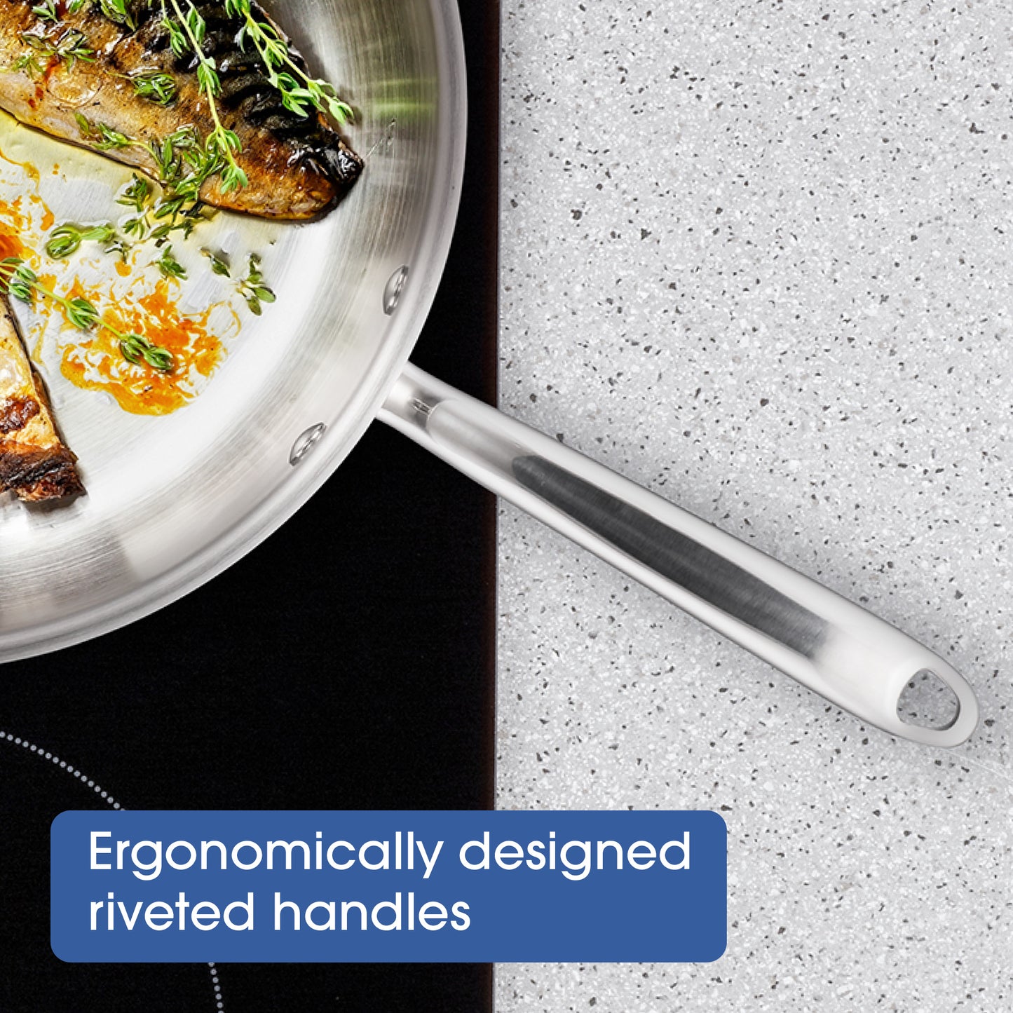 RACO Steel Essentials Stainless Steel Induction Open Frypan 24cm