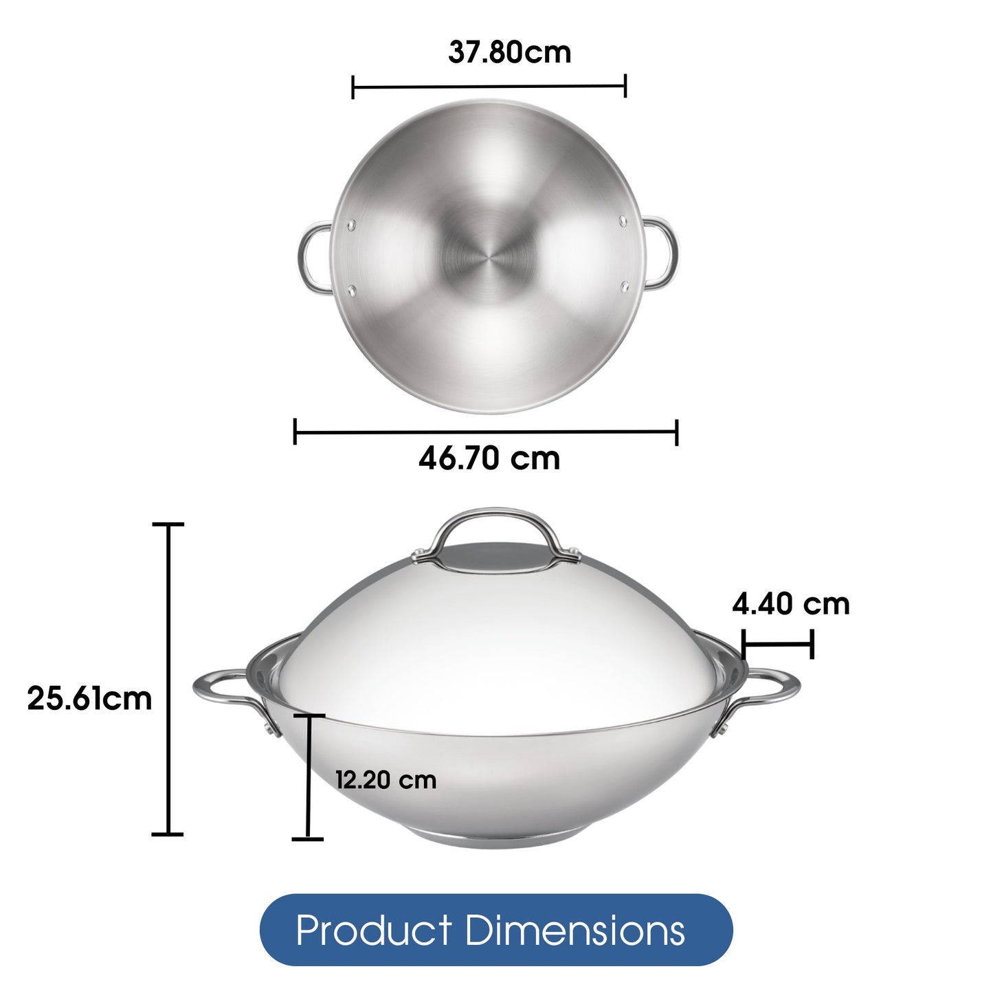 RACO Steel Essentials Stainless Steel Induction Covered Wok 36cm