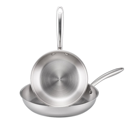 RACO Steel Essentials Stainless Steel Induction Open Frypan Twin Pack 20/28cm