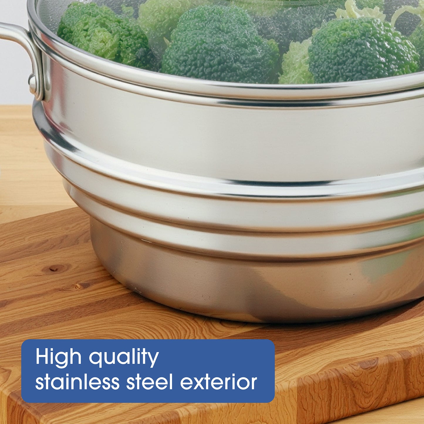 RACO Steel Essentials Stainless Steel Universal Steamer With Lid 16/18/20cm
