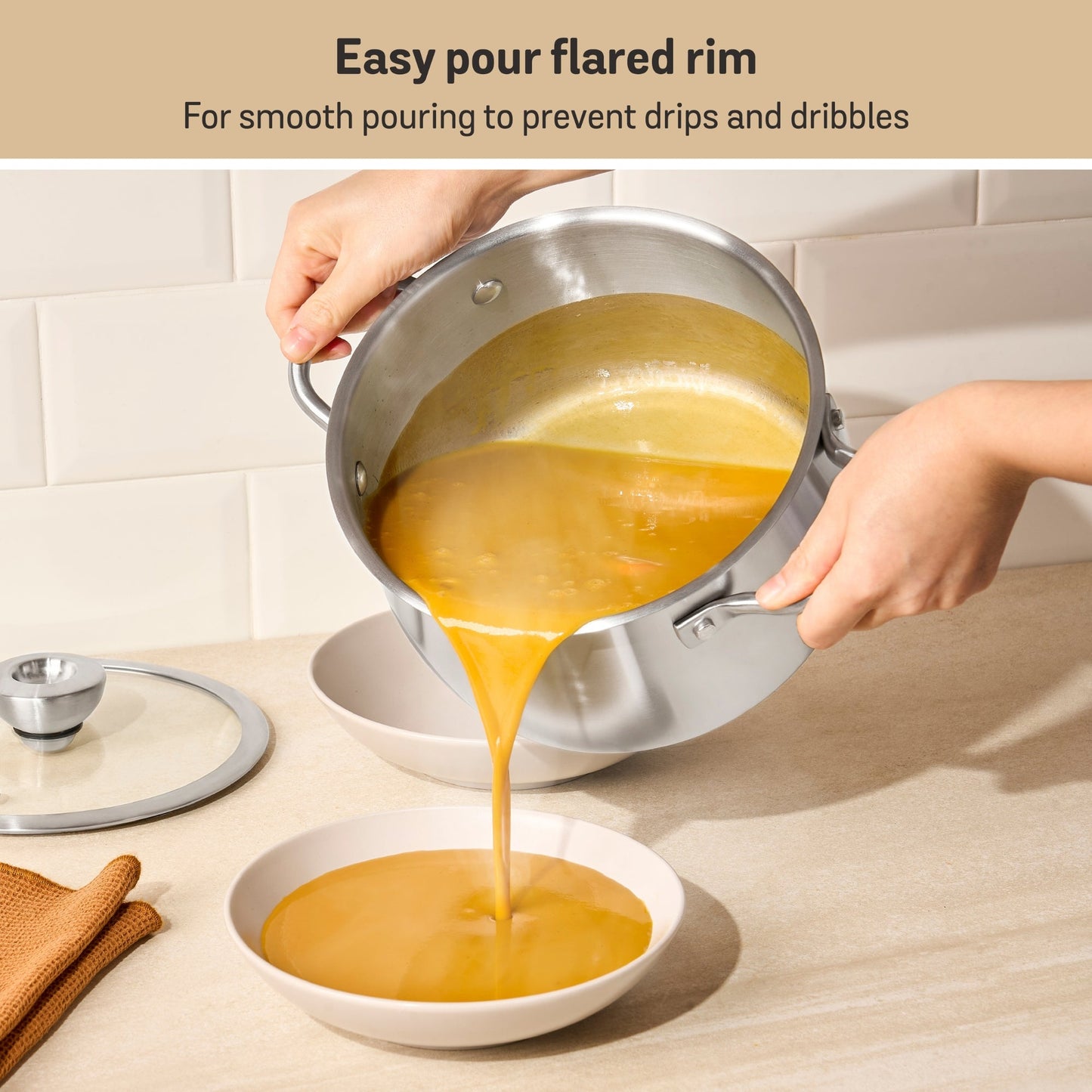 Meyer White Steel Stainless Steel Induction 3 Piece Complete Set