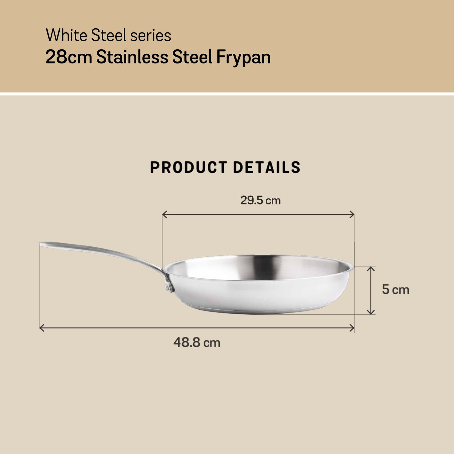 Meyer White Steel Stainless Steel Induction Frypan 28cm