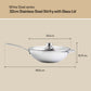 Meyer White Steel Stainless Steel Induction Stirfry With Glass Lid  32cm