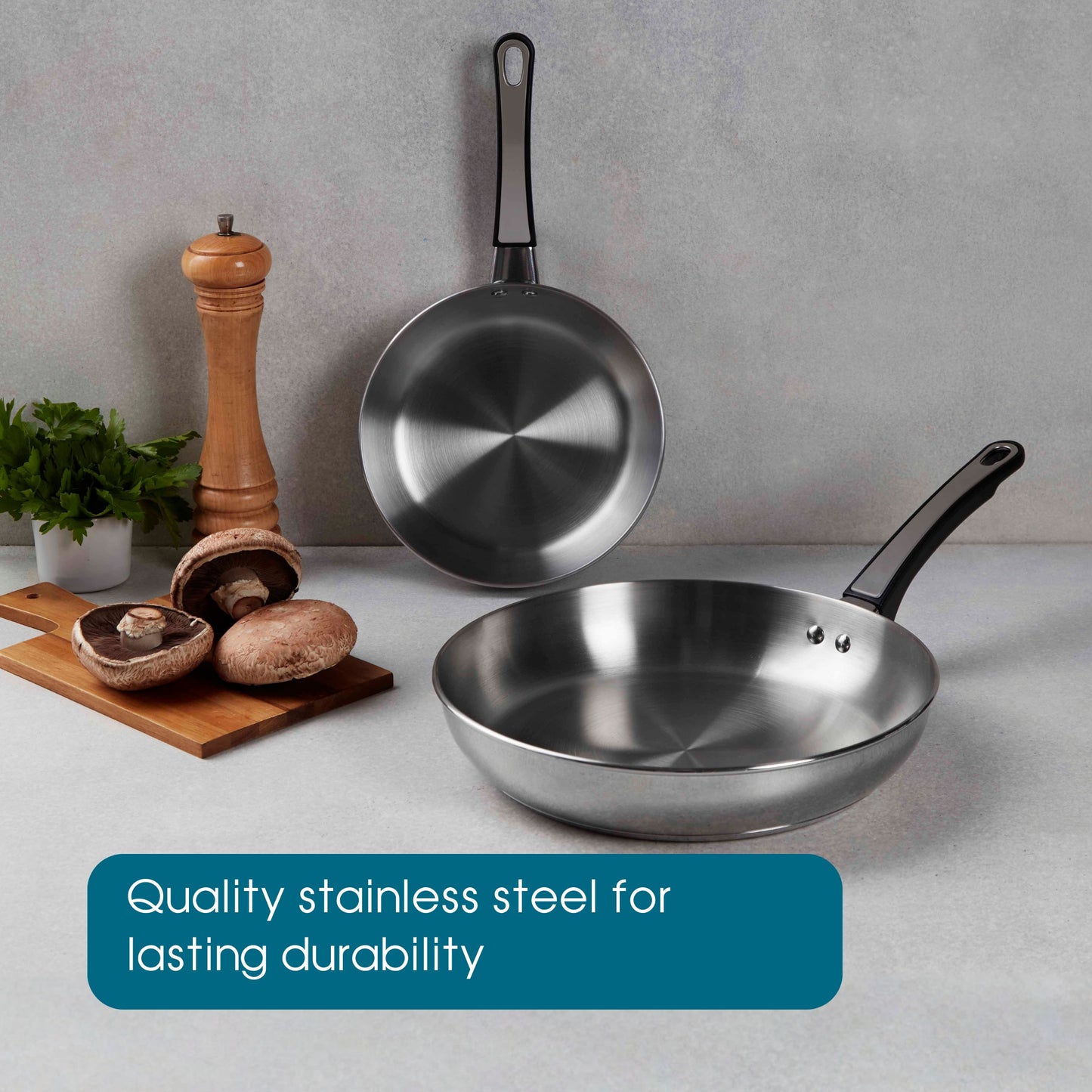 RACO SteelPro Stainless Steel Induction Open Frypan Twin Pack 20/28cm