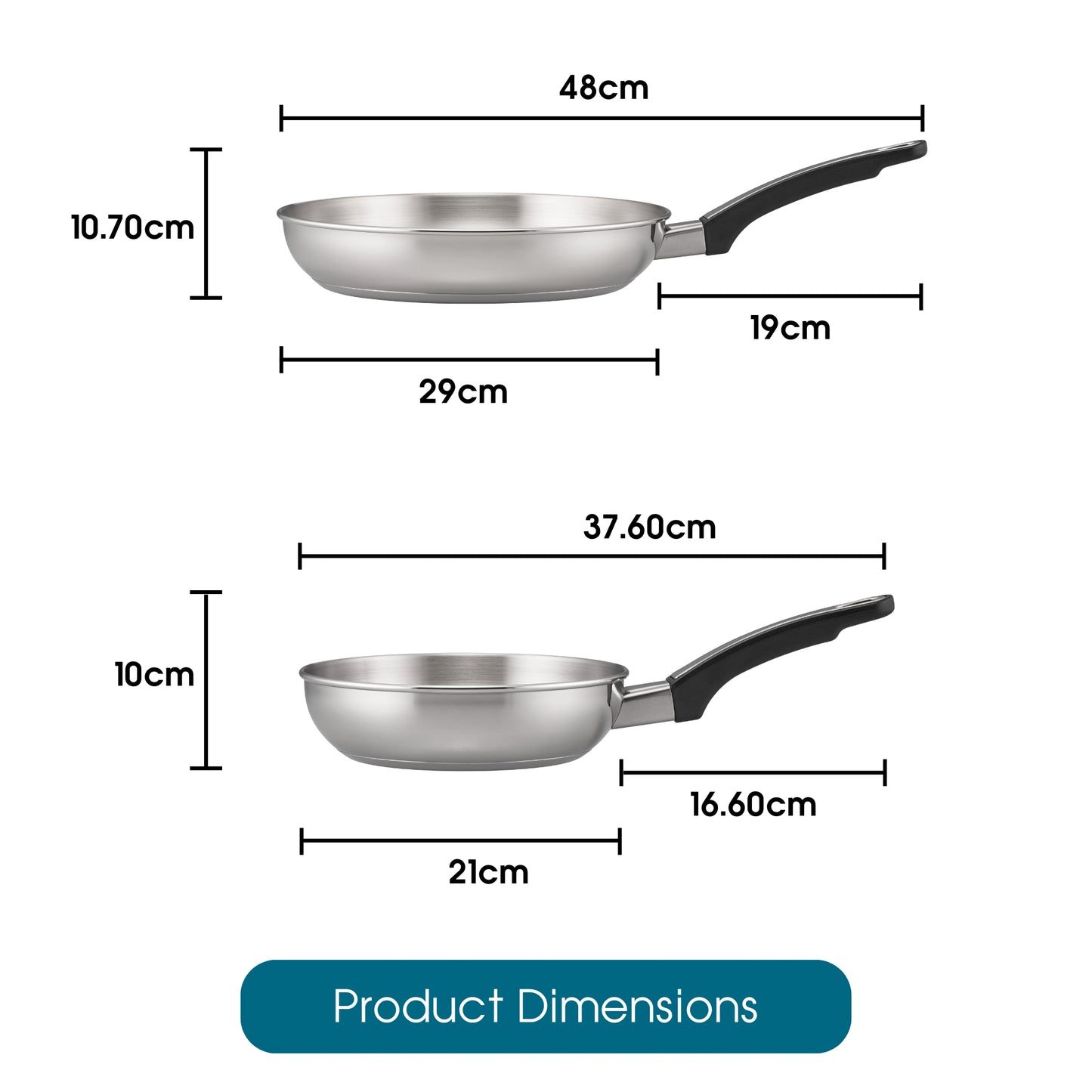 RACO SteelPro Stainless Steel Induction Open Frypan Twin Pack 20/28cm