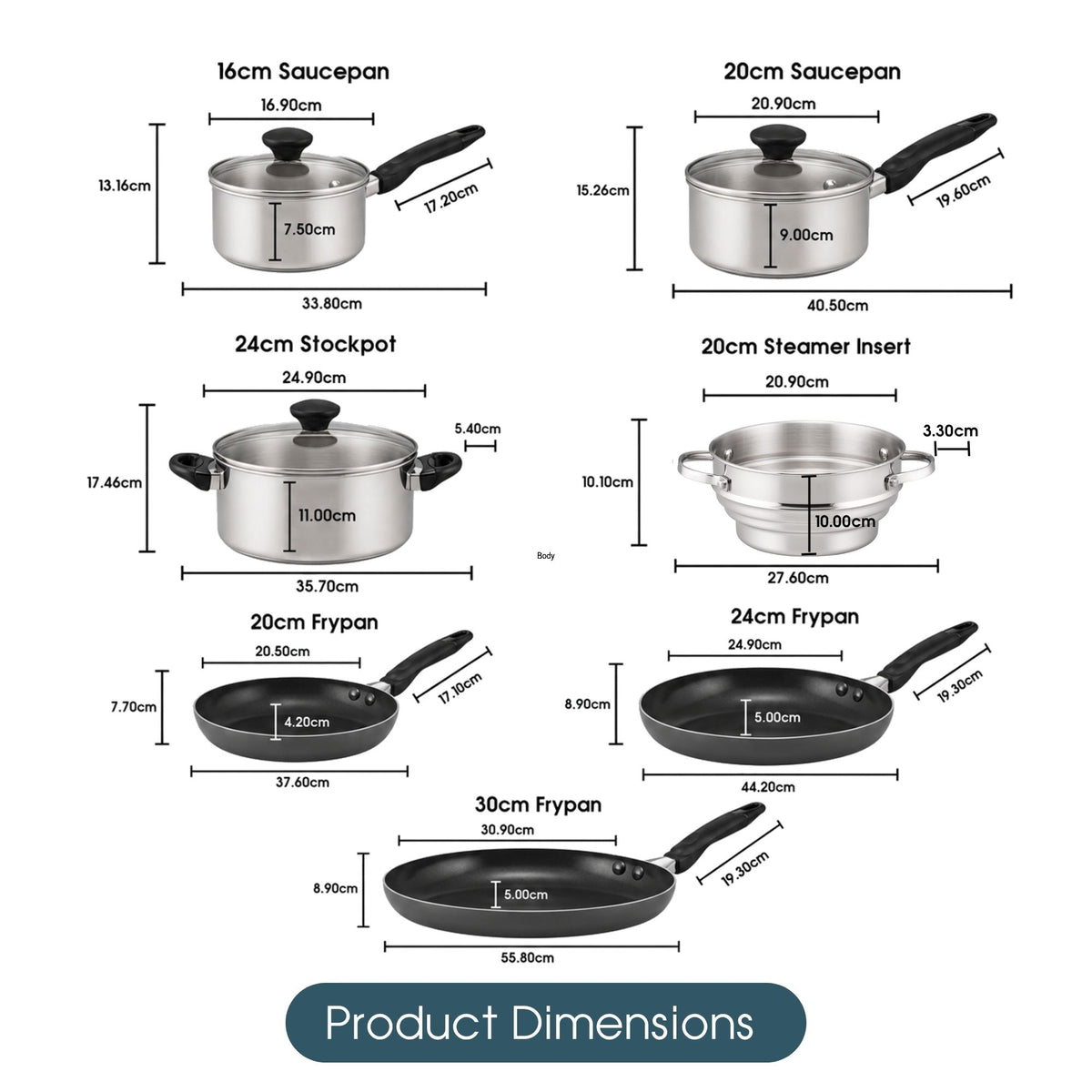 RACO SmartStart Duo Stainless Steel and Ceramic Induction 7 Piece Cookware Set