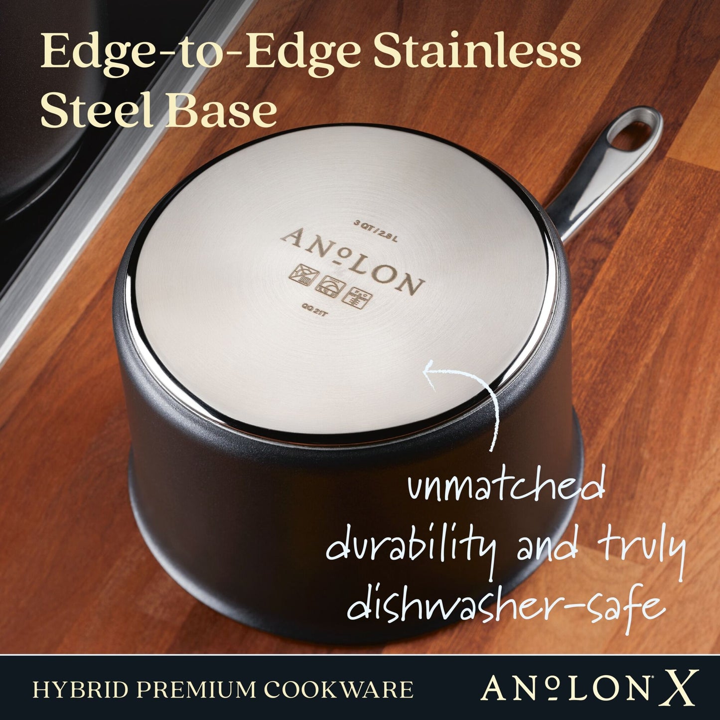Anolon X Hybrid Nonstick Induction Skillet Triple Pack 21/25/30cm