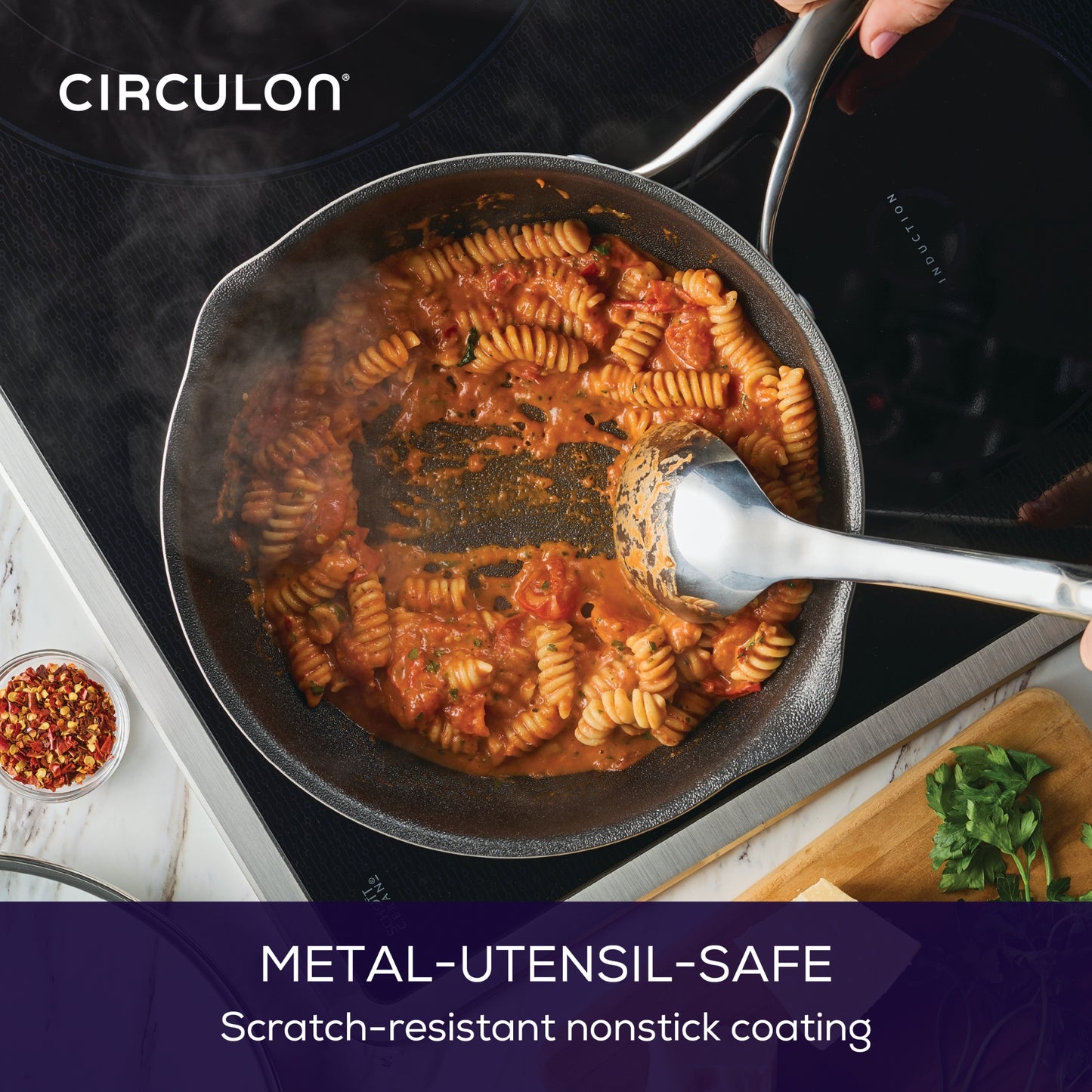 Circulon Infinity Pan With ScratchDefense™ Nonstick Induction Covered Multi-Pan With Tool/Lid Holder 24cm/2.8L