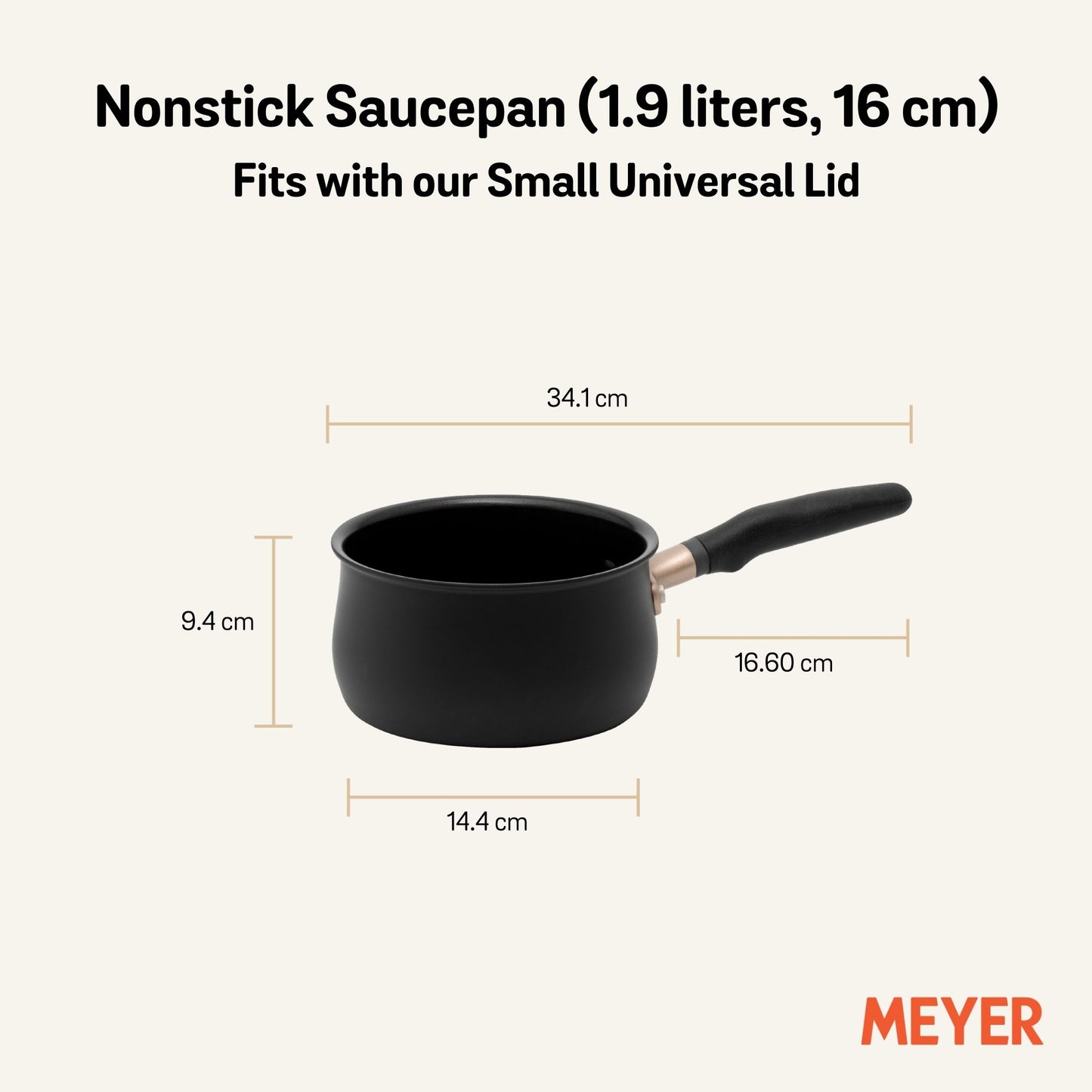Meyer Accent Nonstick Induction Saucepan 16cm/1.9L