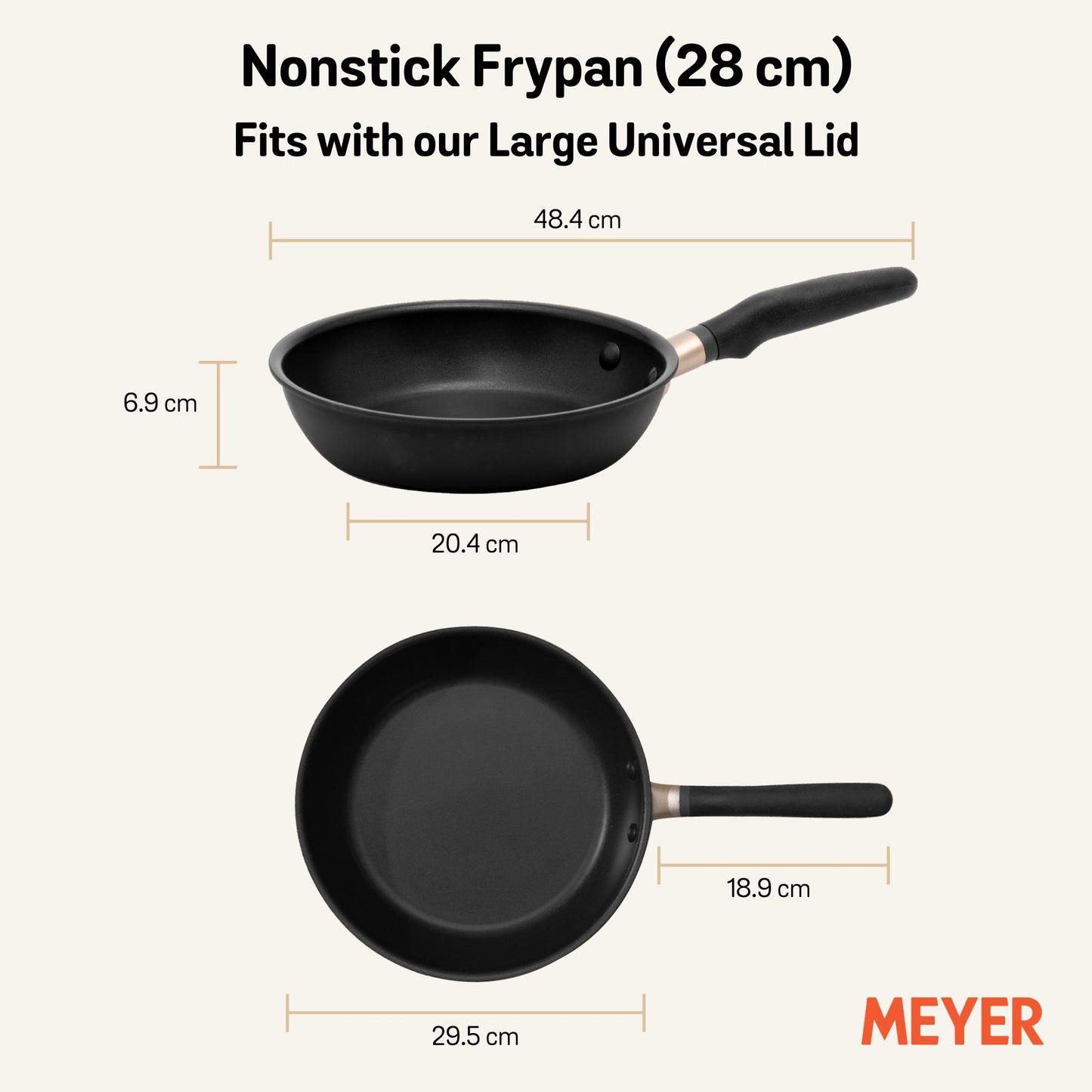 Meyer Accent Nonstick Induction Open Frypan 28cm