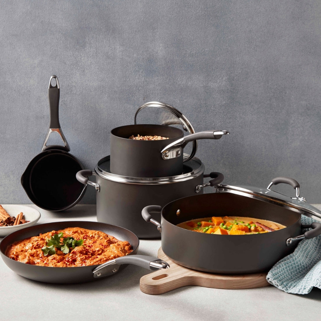 RACO Reliance Hard Anodised Induction 5 Piece Cookware Set