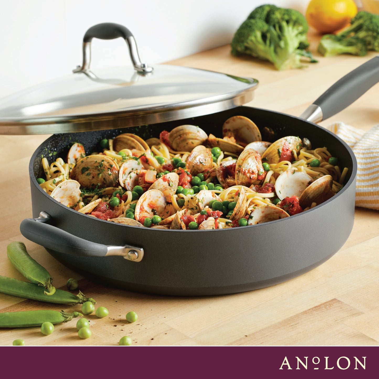 Advanced Home Nonstick Covered Saute with Helper Handle 30cm/4.7L Moonstone