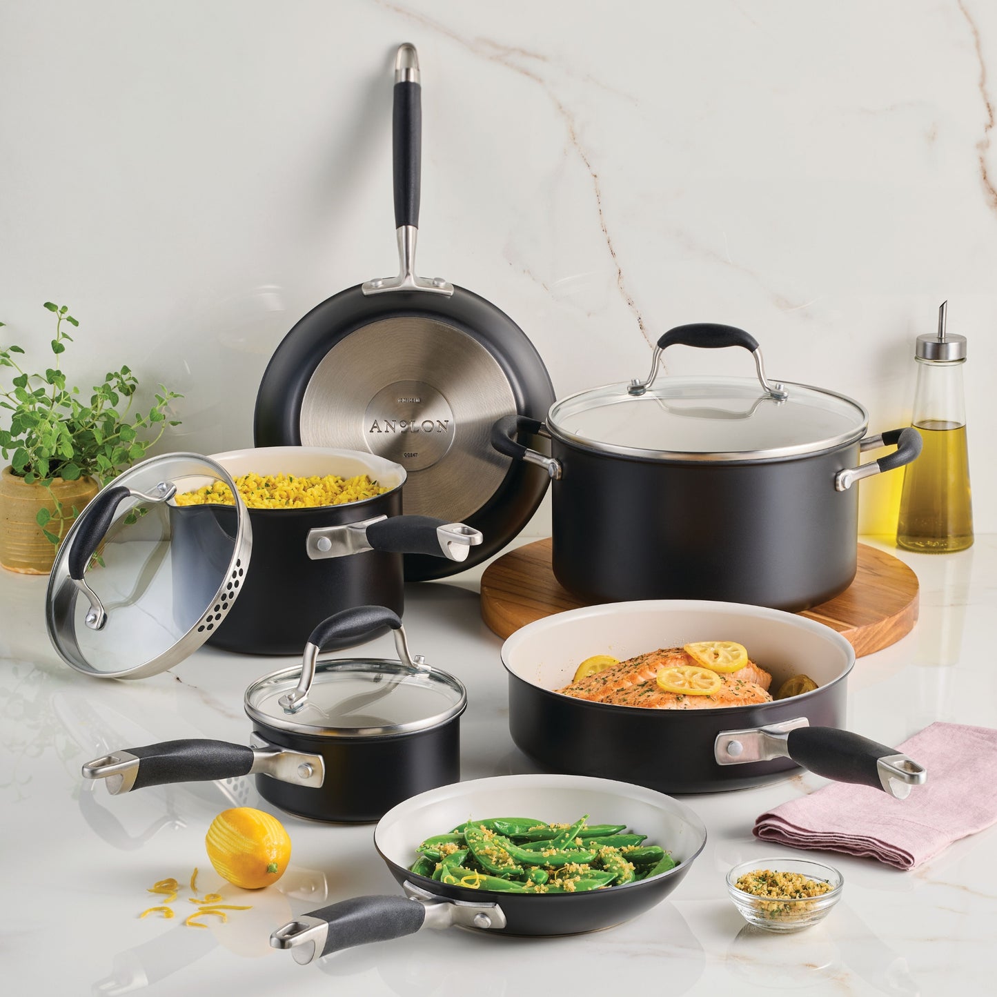 Anolon Advanced Ceramic Nonstick Induction 9 Piece Cookware Set