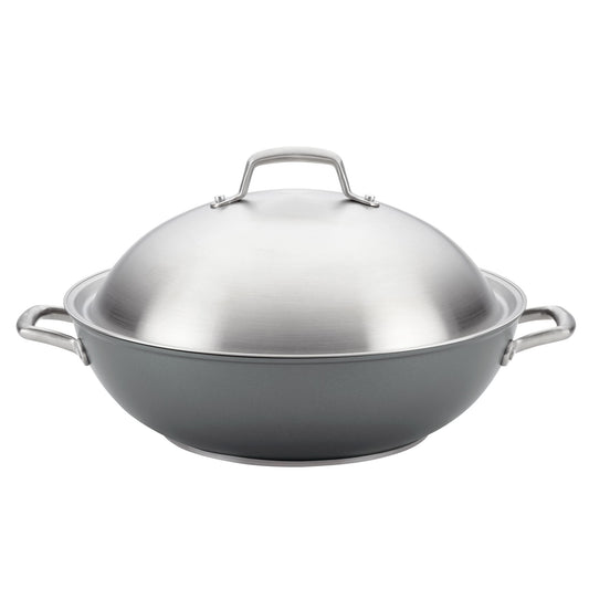 Anolon Accolade Nonstick Induction Covered Wok 34cm