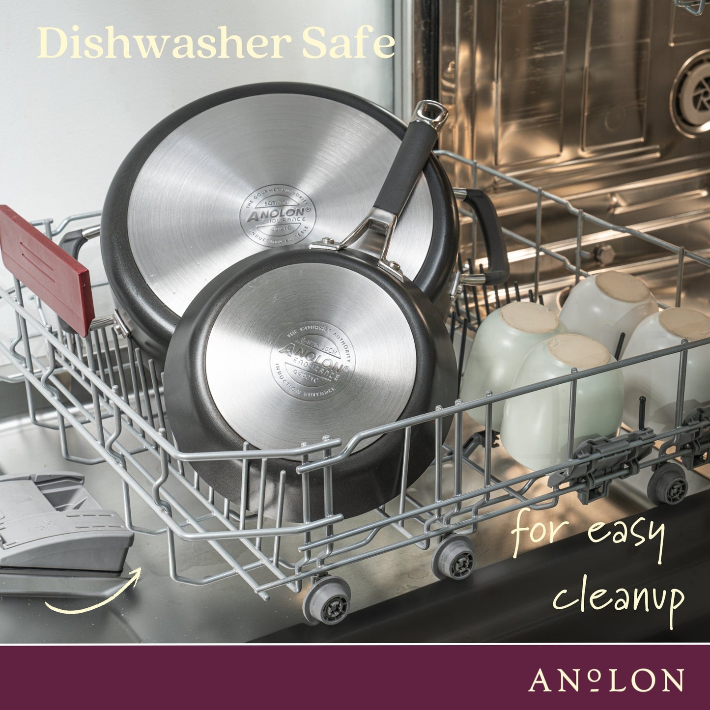 Anolon Endurance+ Nonstick Induction Saucepan With Bonus Steamer 18cm/2.8L