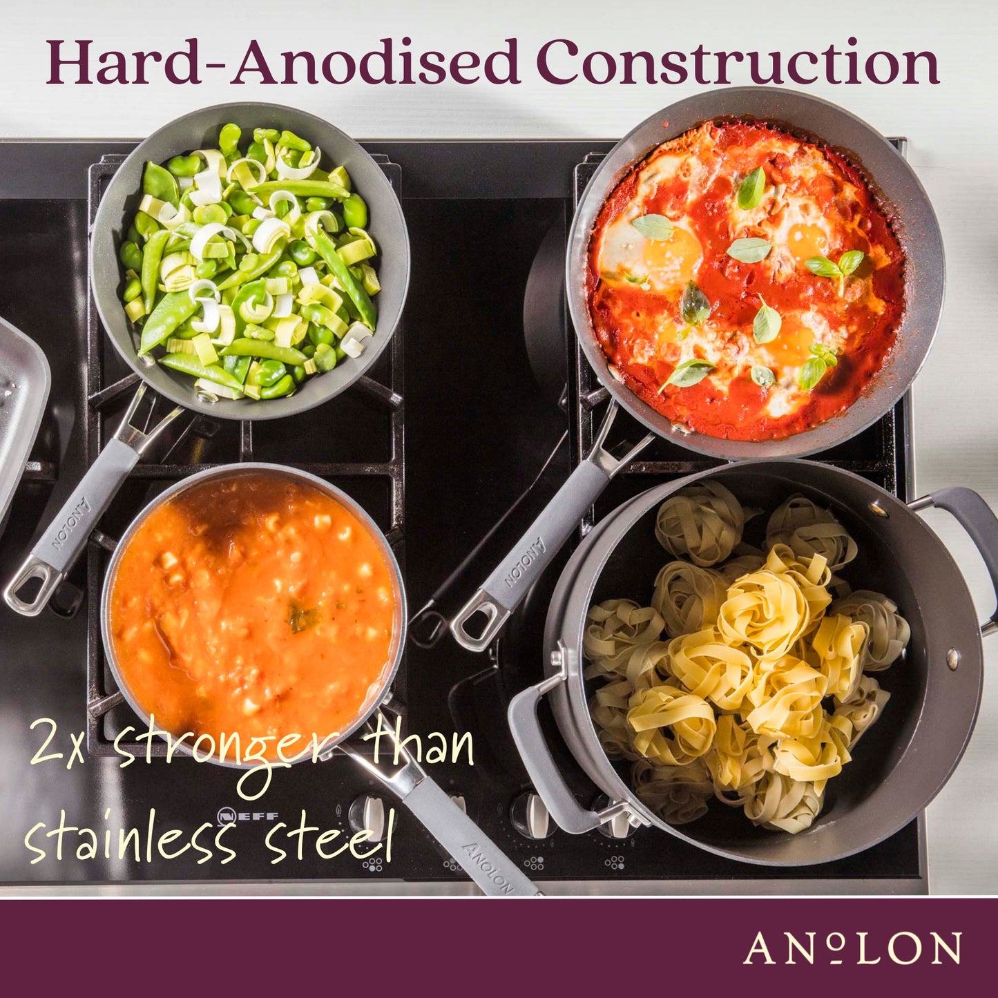 Anolon Endurance+ Nonstick Induction 3 Piece Starter Set