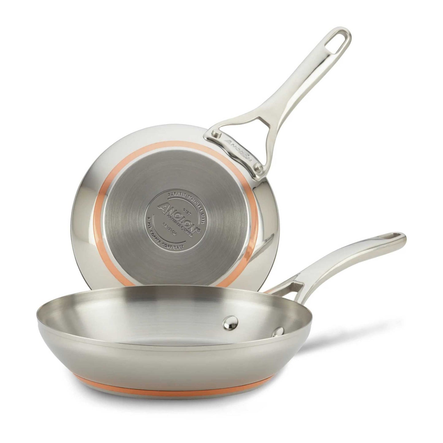 Anolon Nouvelle Copper Stainless Steel Induction Skillet Twin Pack 20/24cm