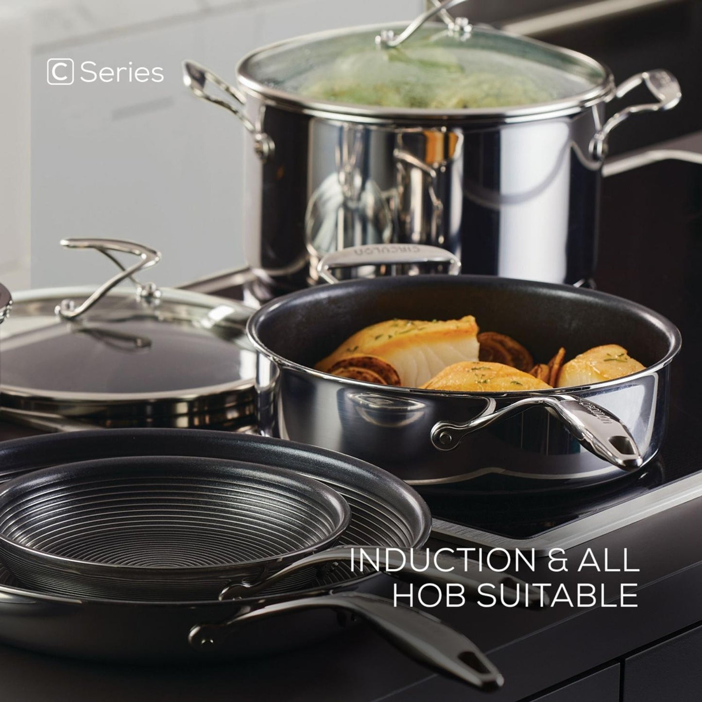 Circulon C-Series Nonstick Clad Stainless Steel Induction Frypan 25cm