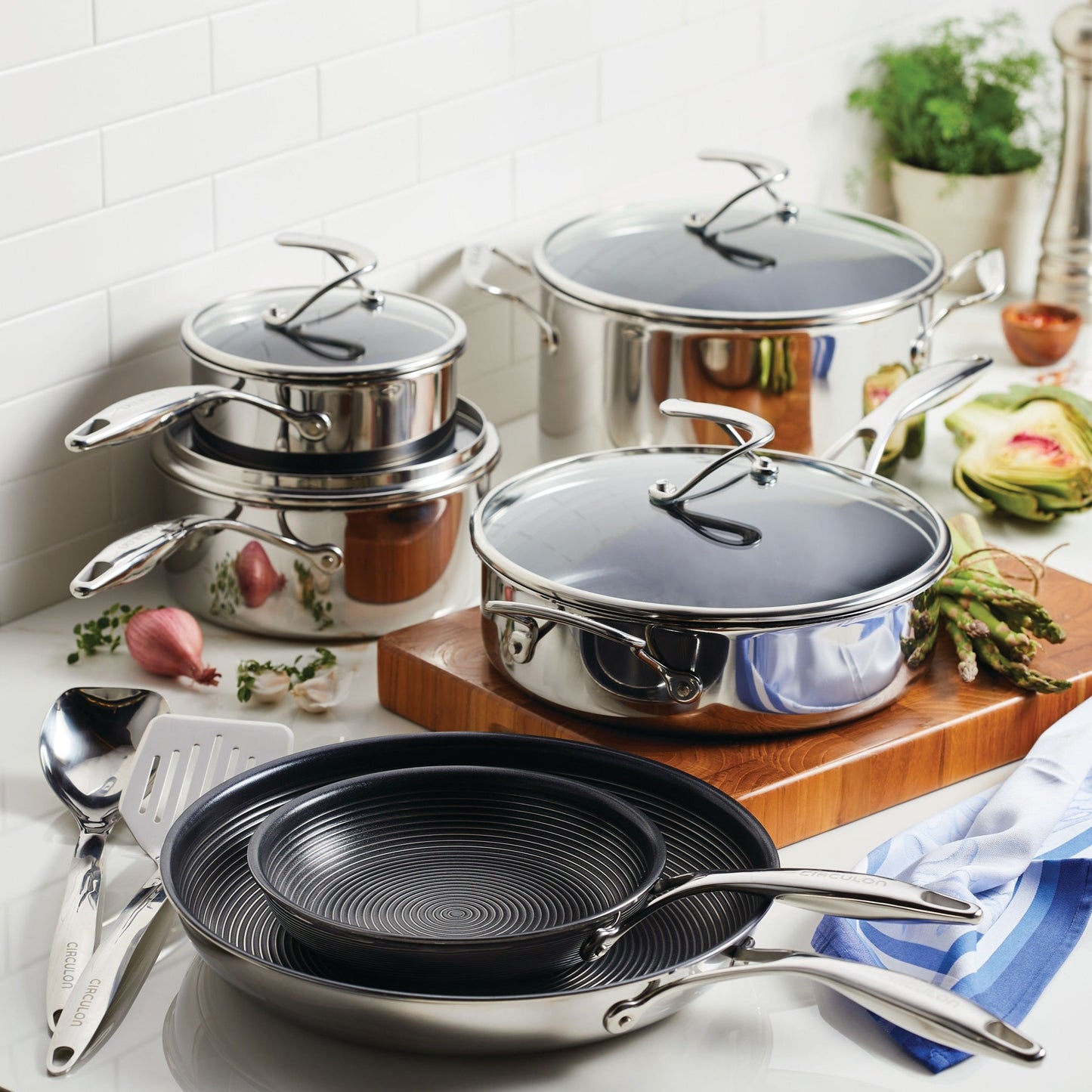 Circulon C-Series Hybrid 10 Piece Cookware Set With Utensils