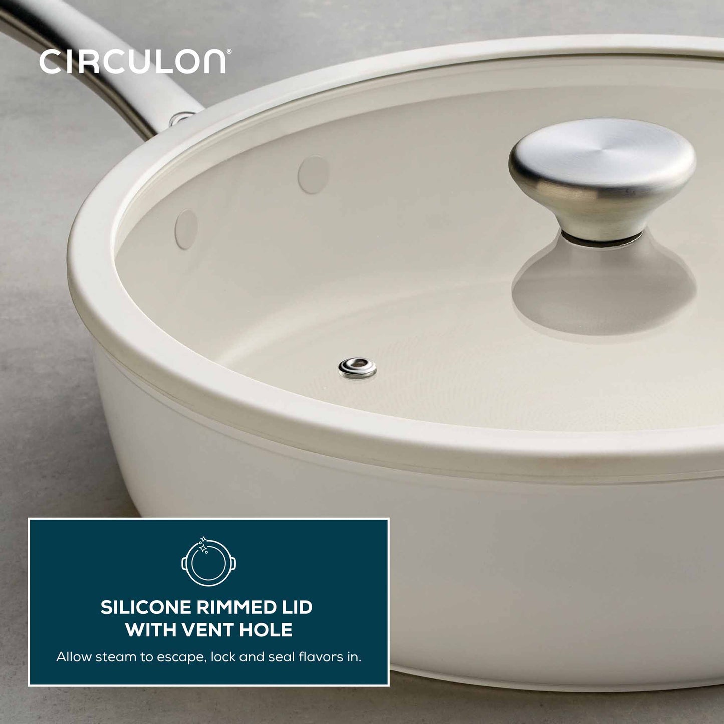 Circulon Halo With LaserDefense™ 30cm/4.7L Covered Sauté Pearl White