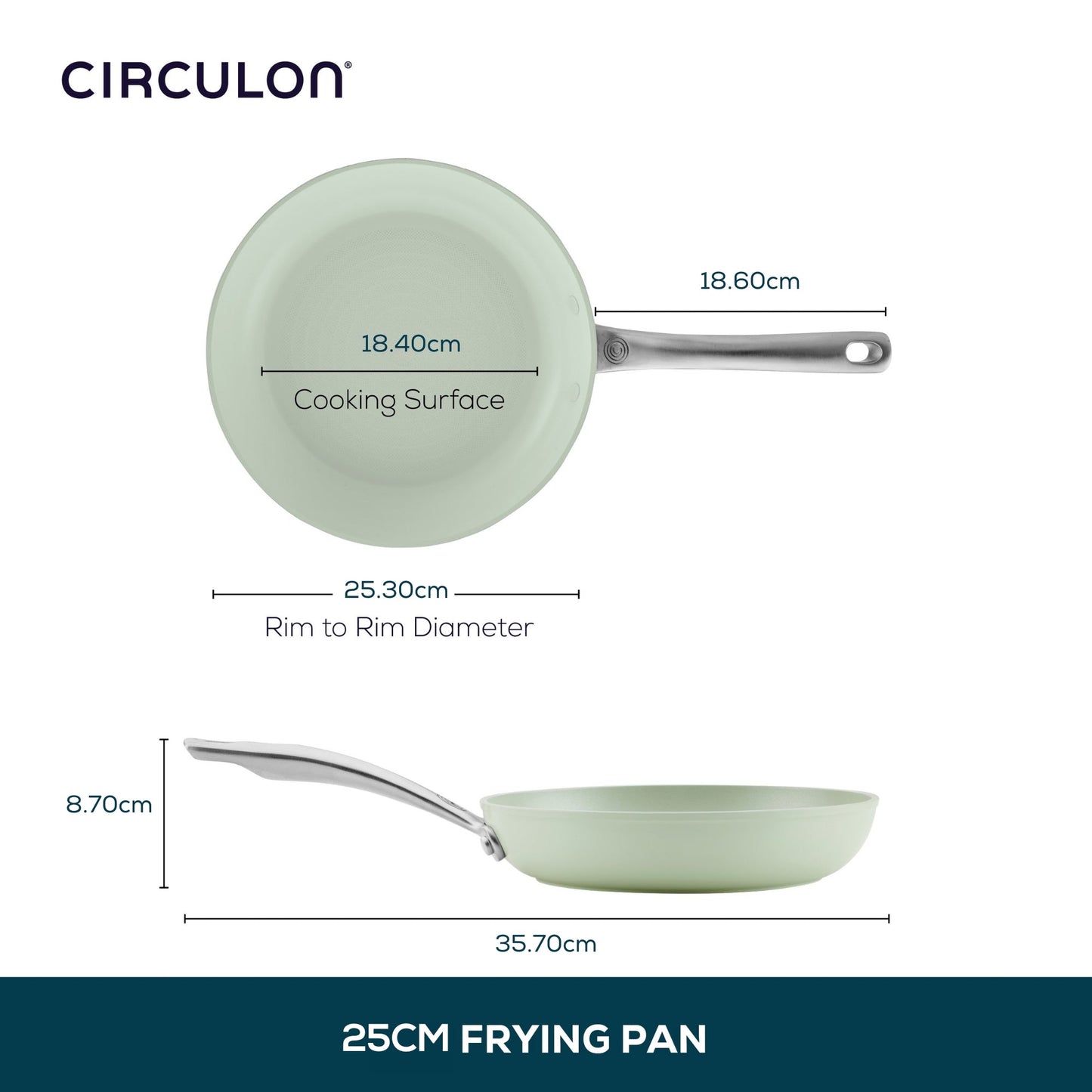 Circulon Halo With LaserDefense™ 25cm Skillet Sage Green