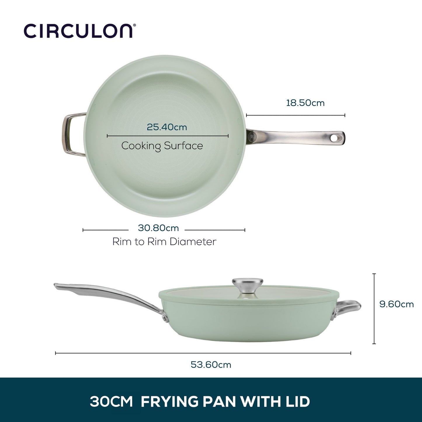 Circulon Halo With LaserDefense™ 30cm Covered Skillet Sage Green