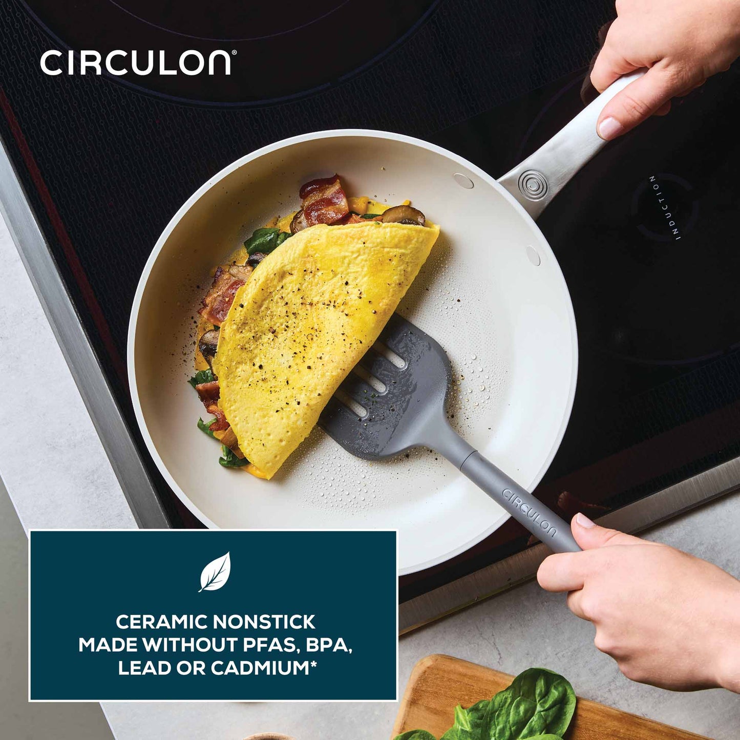 Circulon Halo With LaserDefense™ 11 Piece Cookware Set Pearl White