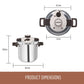 Essteele Per Velocità Stainless Steel Pressure Cooker 22cm/8L