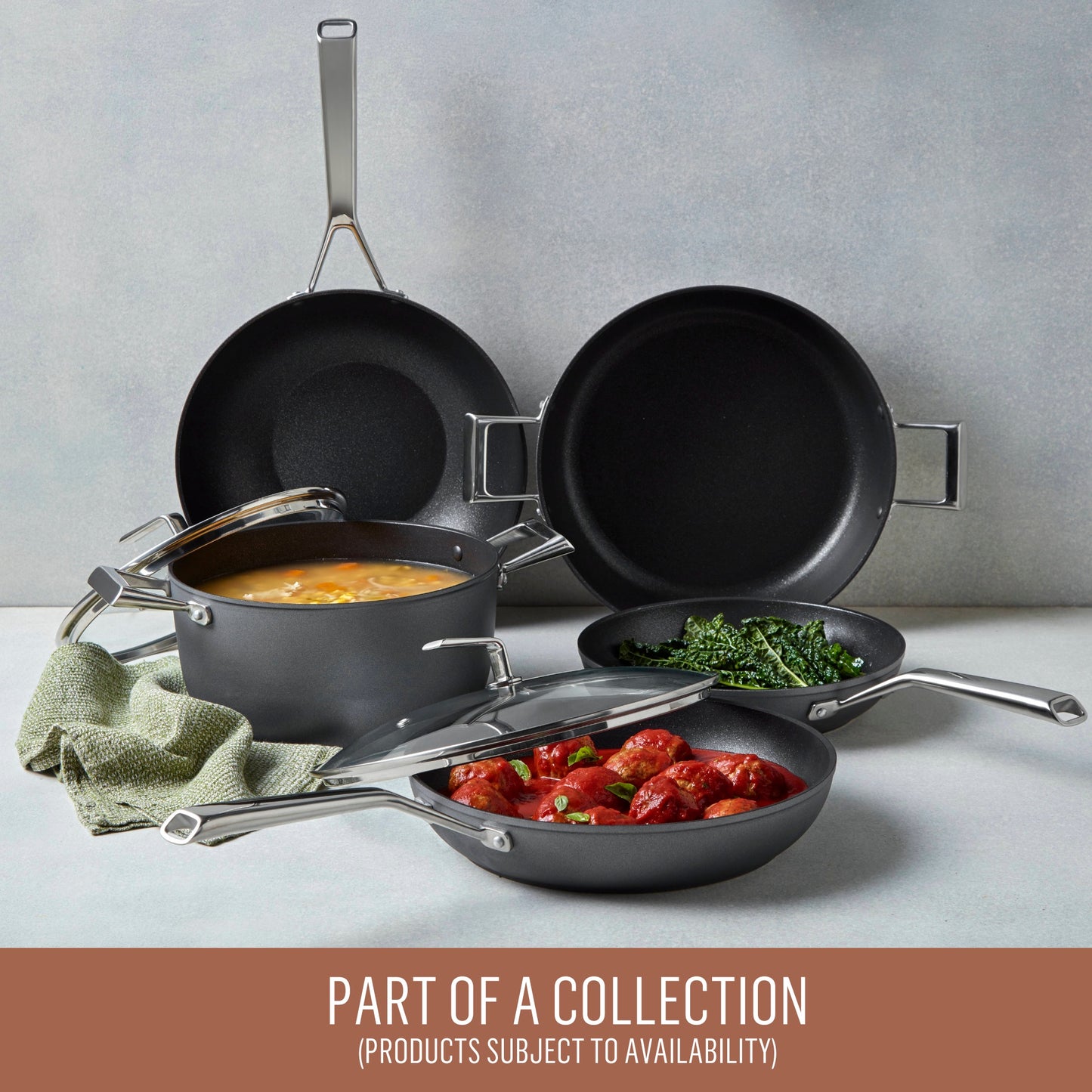 Essteele Per Bellezza Nonstick Open Skillet Triple Pack 20/24/30cm Grey