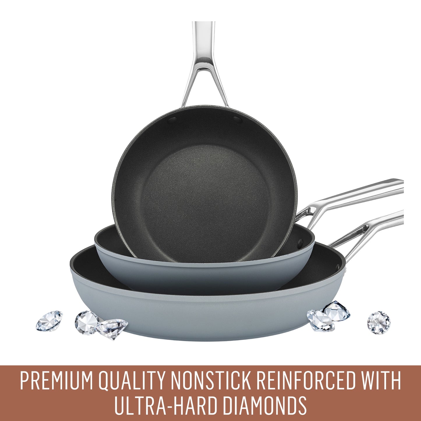 Essteele Per Bellezza Nonstick Open Skillet Triple Pack 20/24/30cm Grey