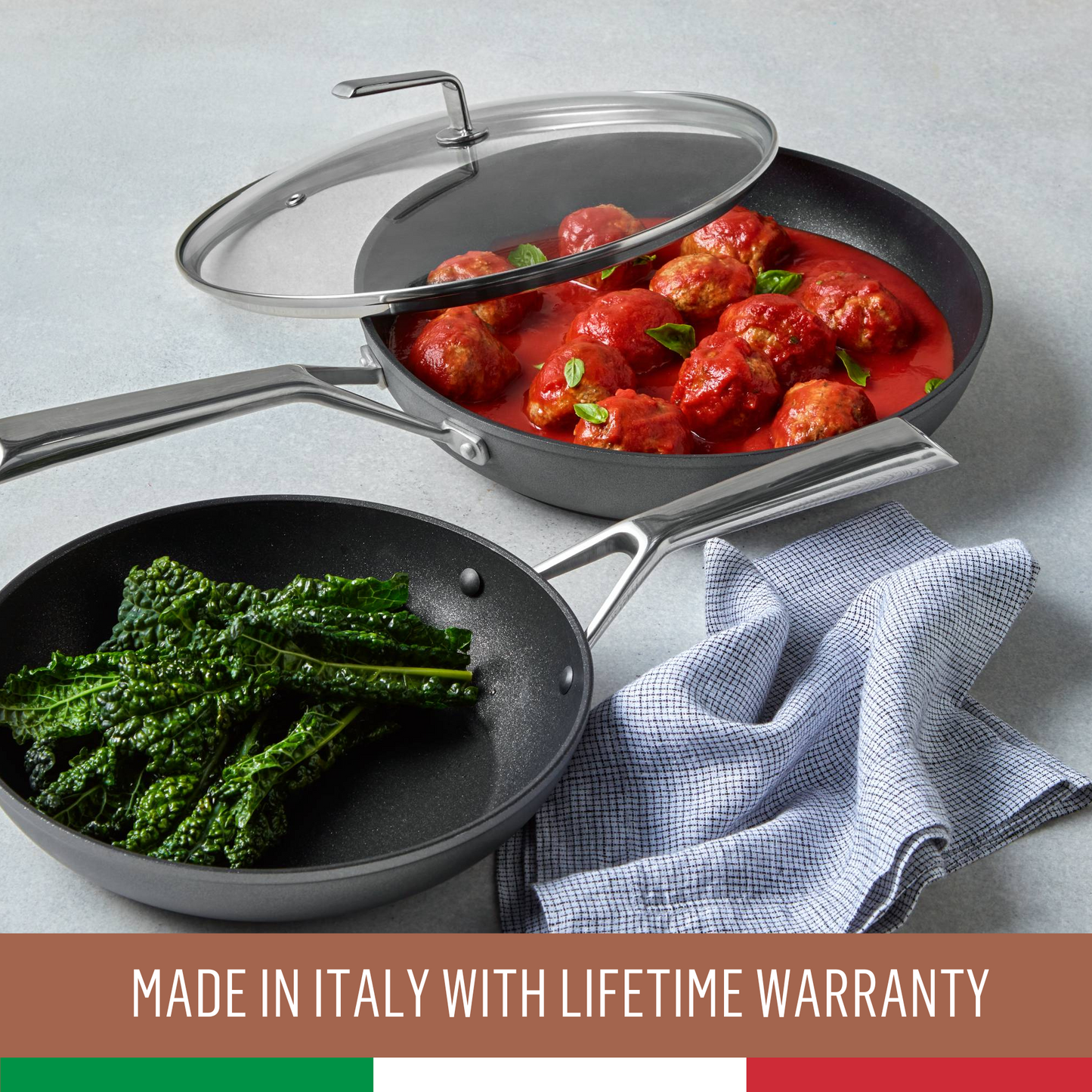Essteele Per Bellezza Nonstick Open Skillet Triple Pack 20/24/30cm Grey