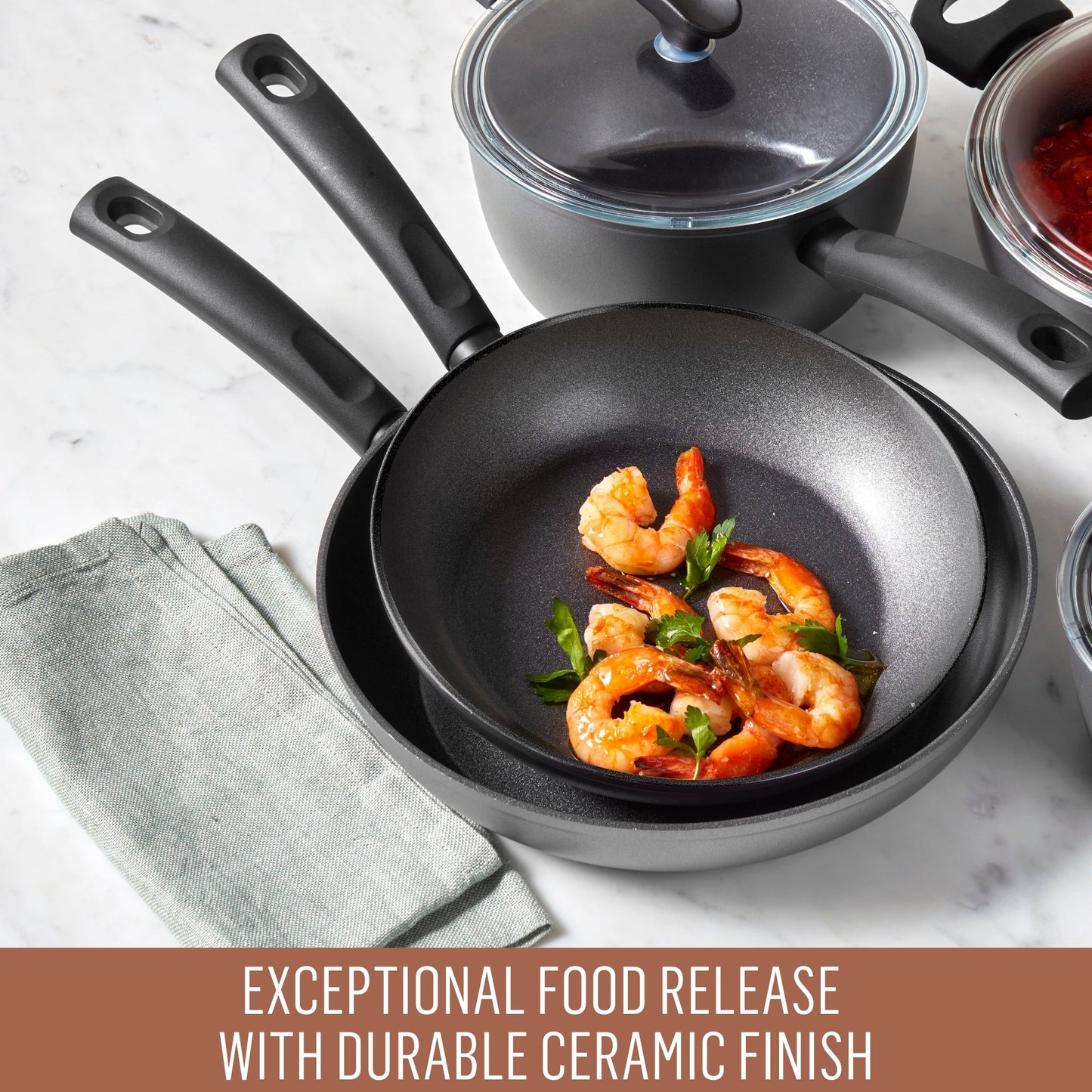 Essteele Per Benessere Ceramic Nonstick Induction 3 Piece Cookware Set