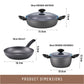 Essteele Per Benessere Ceramic Nonstick Induction 3 Piece Cookware Set