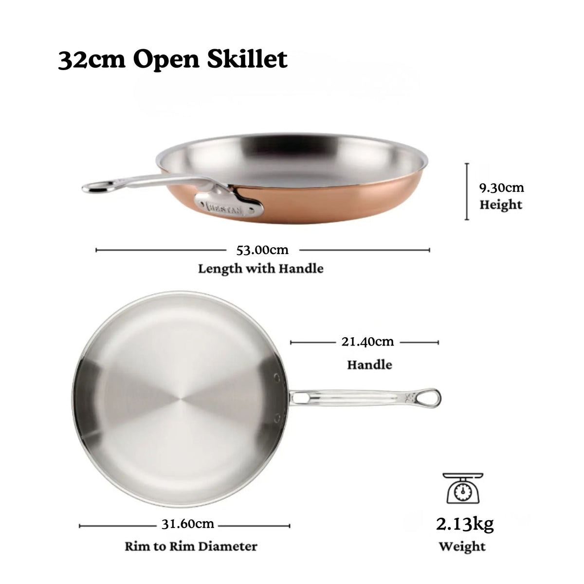 Styled lifestyle shot: for searing and pan sauces – copper clad stainless steel – Hestan CopperBond Aura Copper Clad Open...