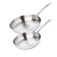 Meyer White Steel Stainless Steel Induction 24/28cm Frypan Twin Pack