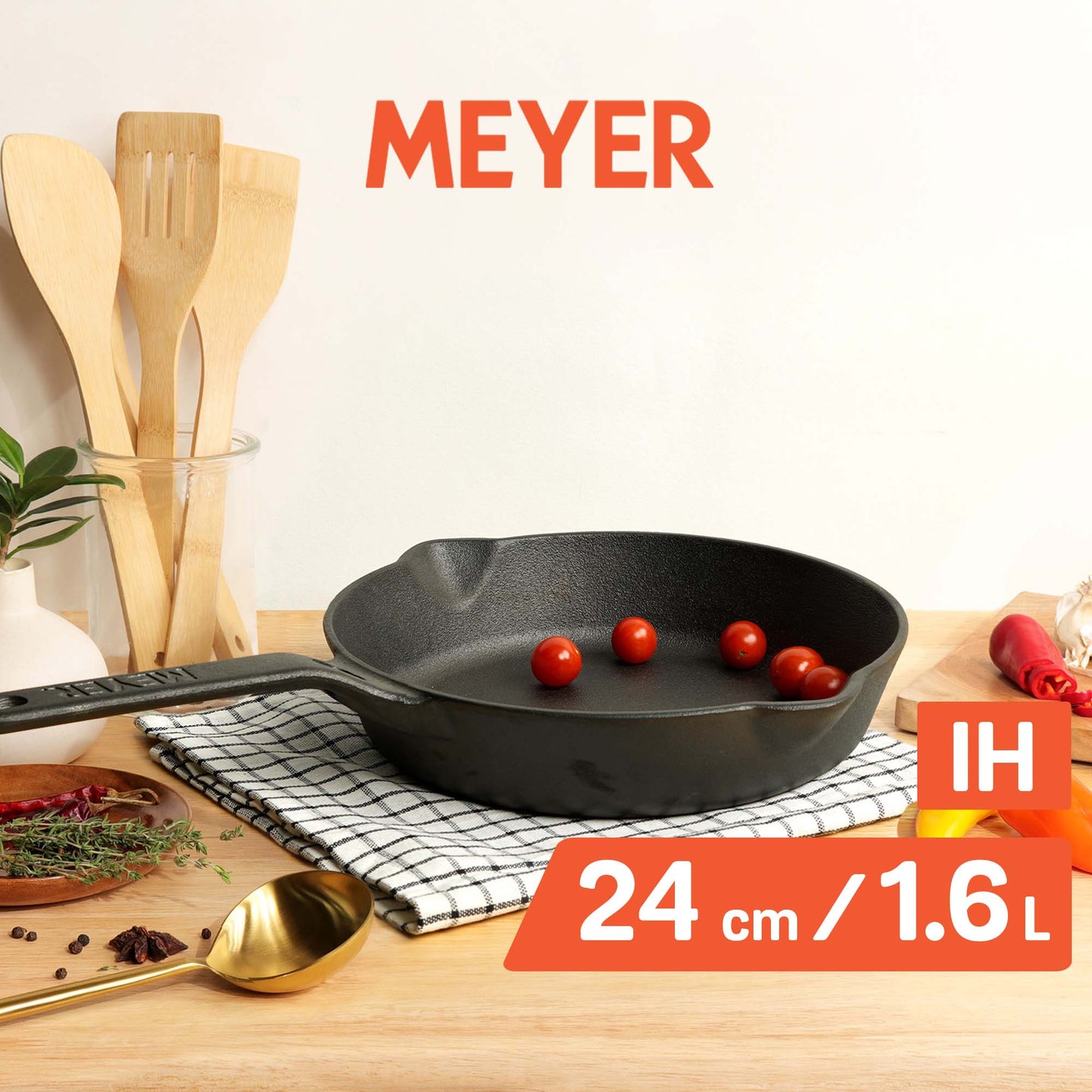 Meyer Pre-Seasoned Cast Iron Induction Skillet  24cm