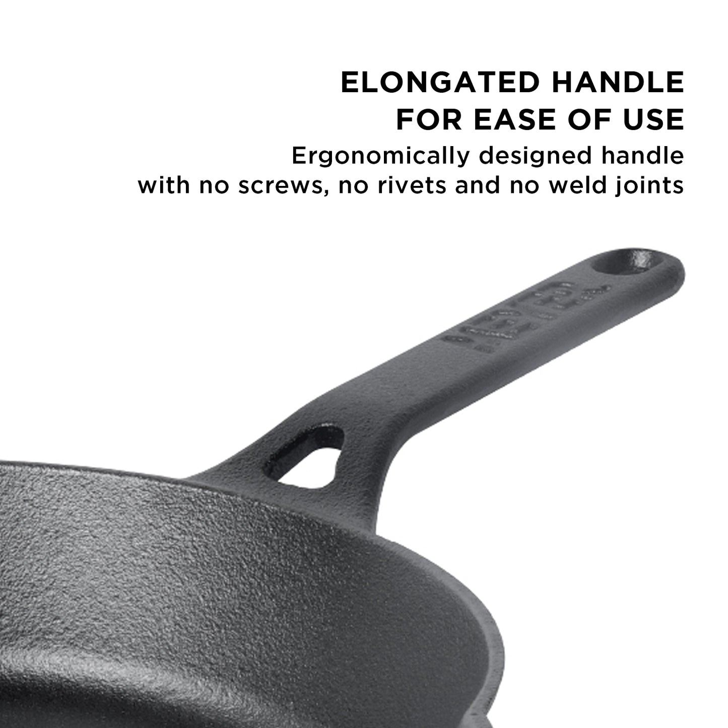 Styled lifestyle shot: For searing, frying and everyday cooking – pre-seasoned cast iron – Meyer Pre-Seasoned Cast Iron 22/26cm Skillet Pack