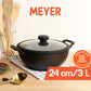 Meyer Pre-Seasoned Cast Iron Induction Wok/Kadai 24cm