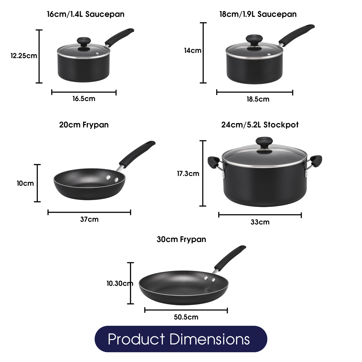 RACO Smartstart Nonstick Induction 5 Piece Cookware Set