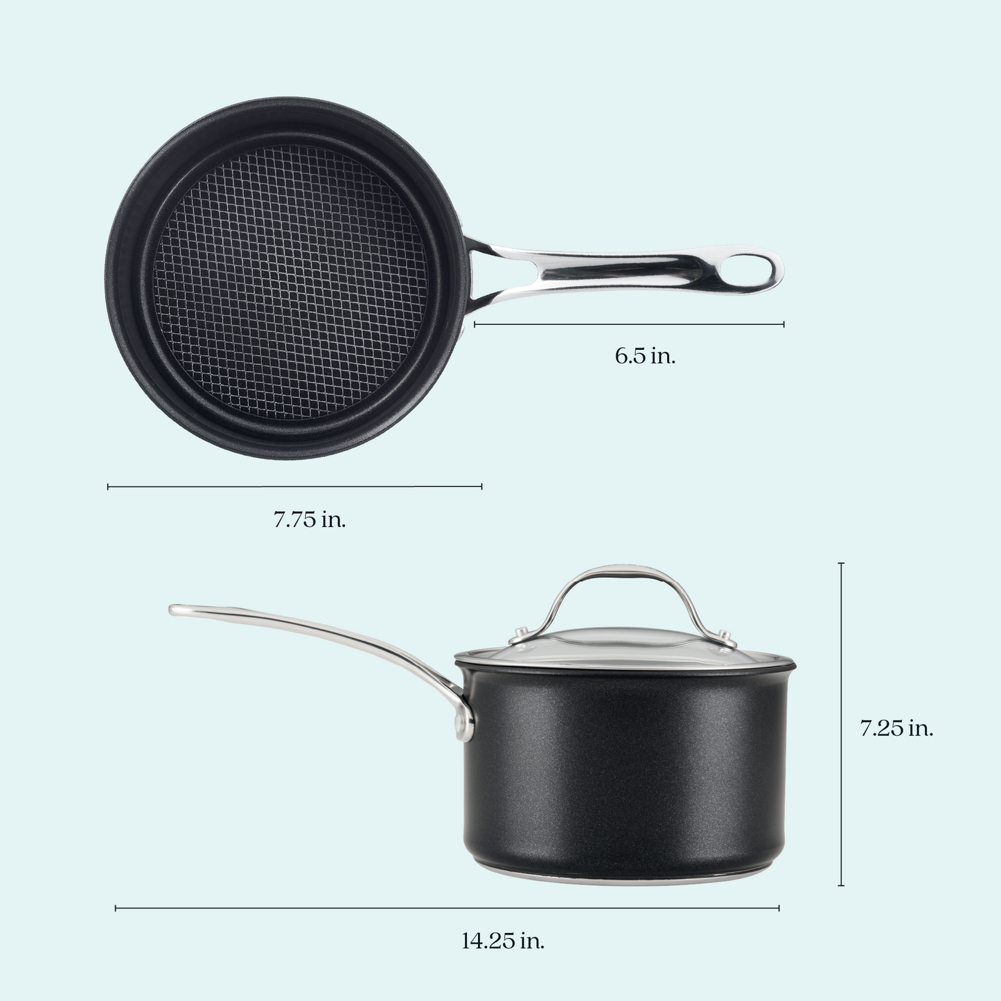 Anolon X Hybrid Stainless Steel Nonstick Induction Covered Saucepan 18cm/2.8L