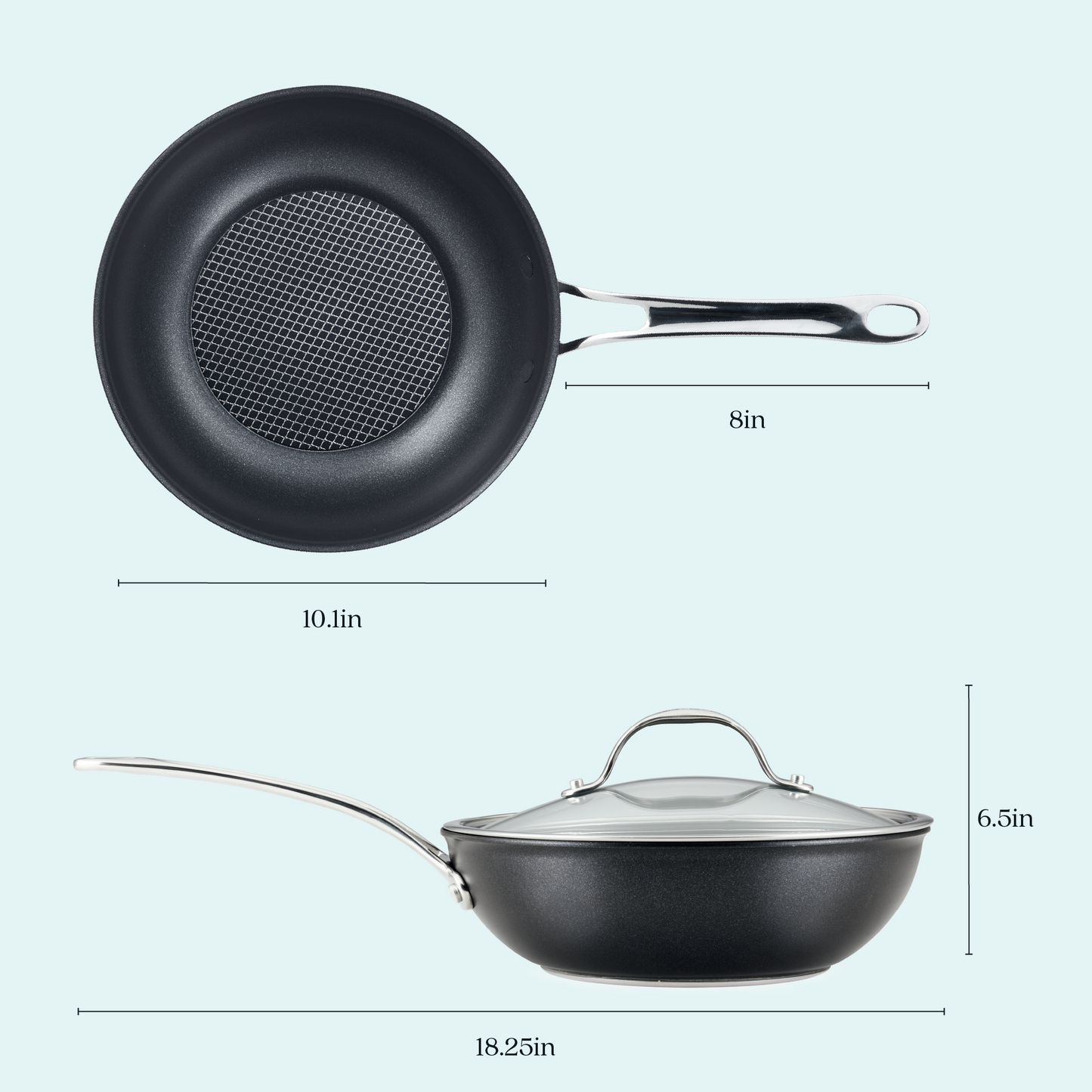 Anolon X Hybrid Stainless Steel Nonstick Induction Covered Stirfry 25cm