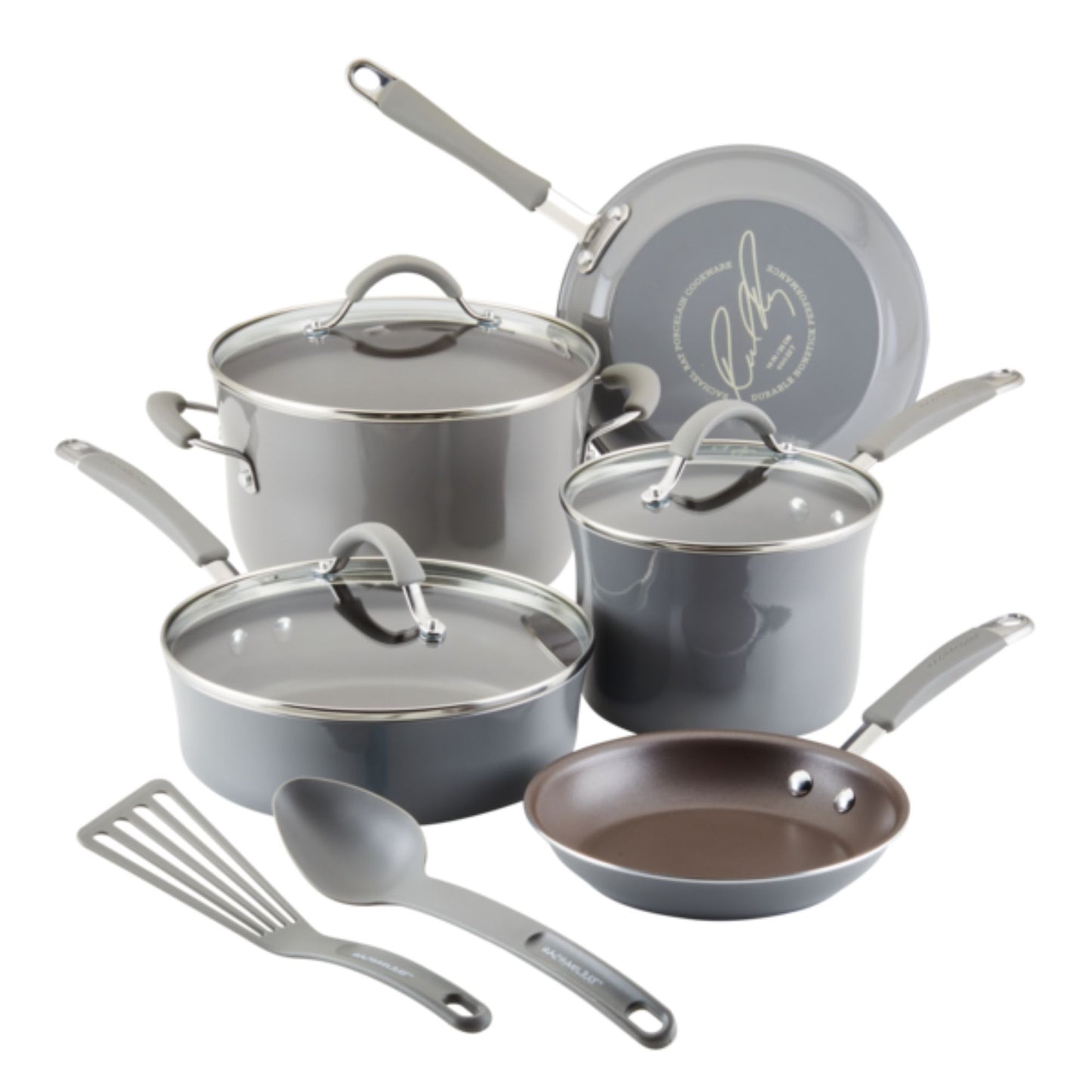 Rachael Ray Cucina Nonstick 10 Piece Cookware Set Grey