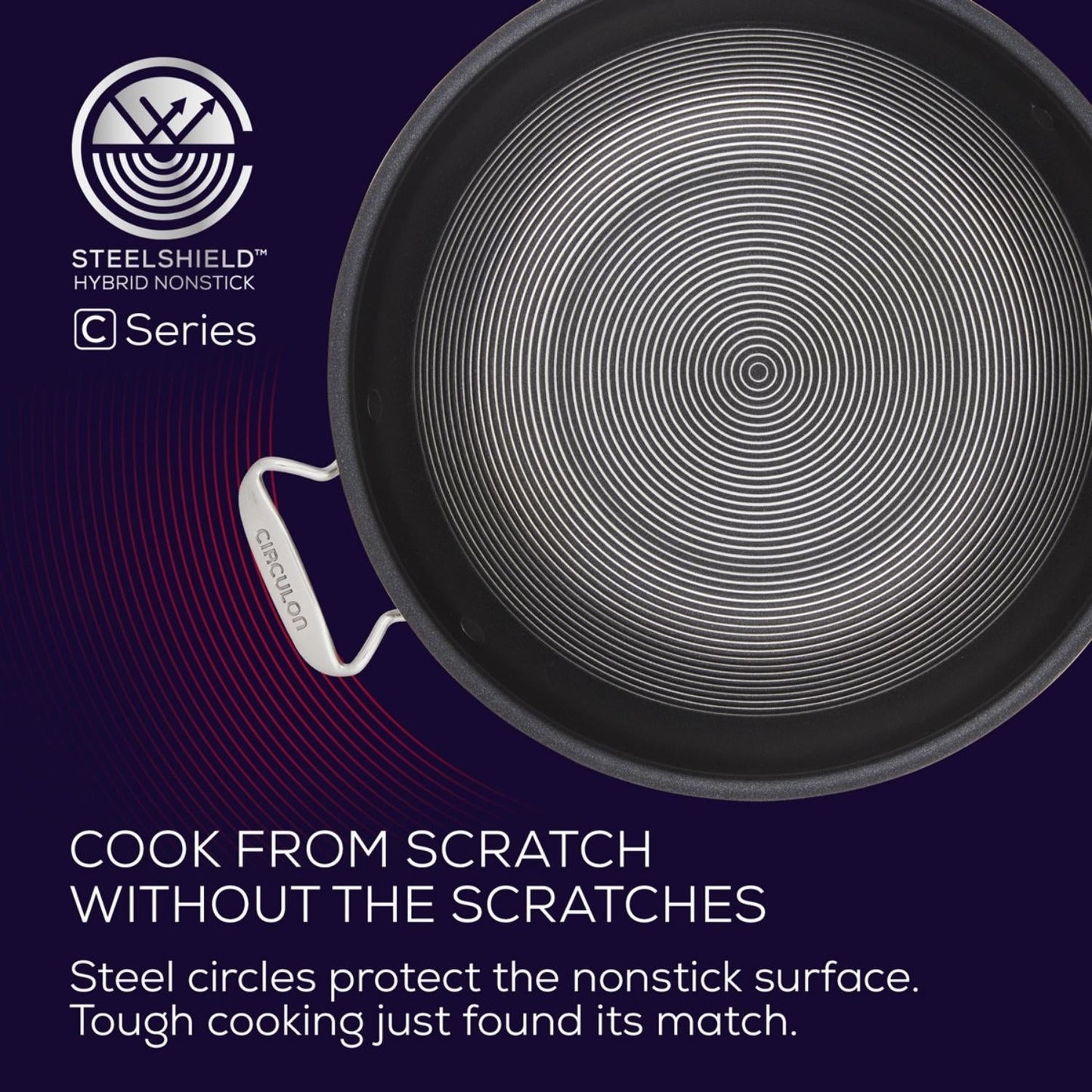 Circulon C-Series Nonstick Clad Stainless Steel Induction Open Stirfry 32cm