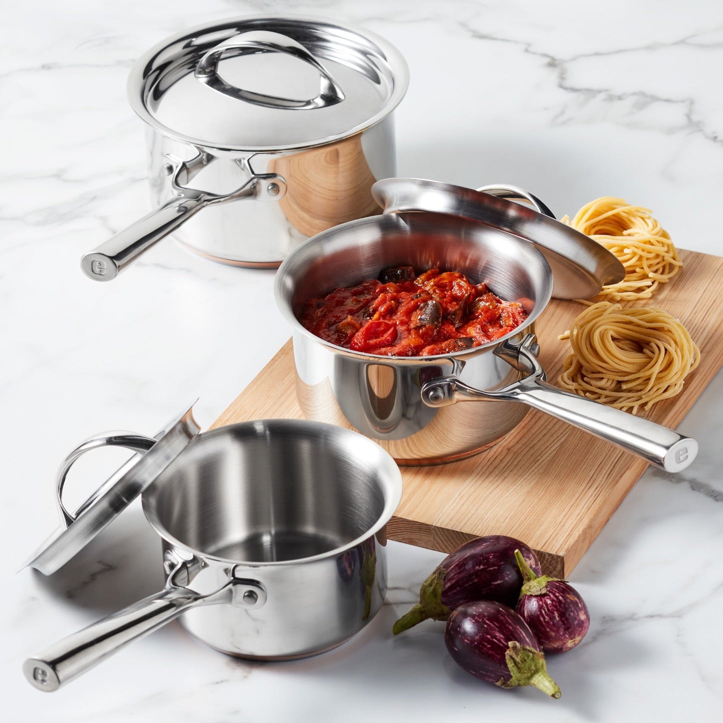 Essteele Per Vita Copper Base Stainless Steel Covered Saucepan 16cm/1.9L