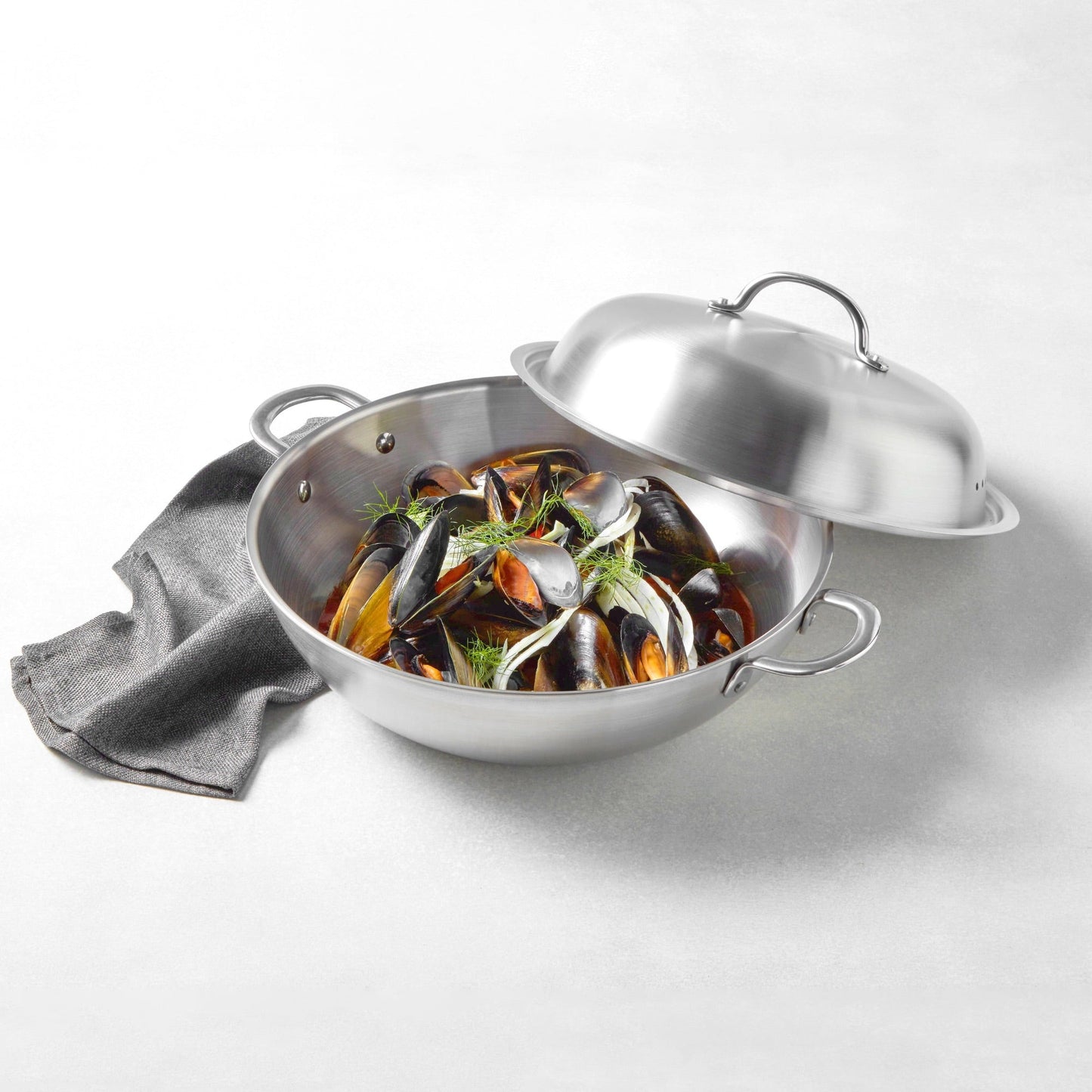 Essteele Per Amore Clad Stainless Steel Induction Covered Wok 34cm/7.2L