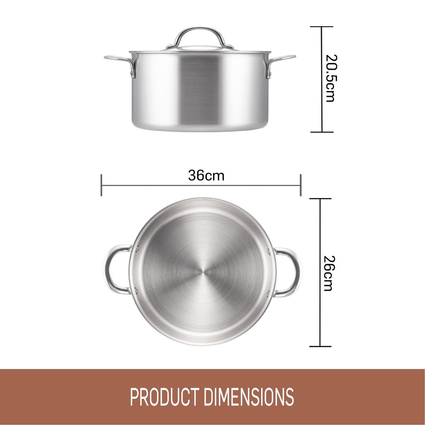 Essteele Per Amore Clad Stainless Steel Induction Covered Stockpot 26cm/7.6L