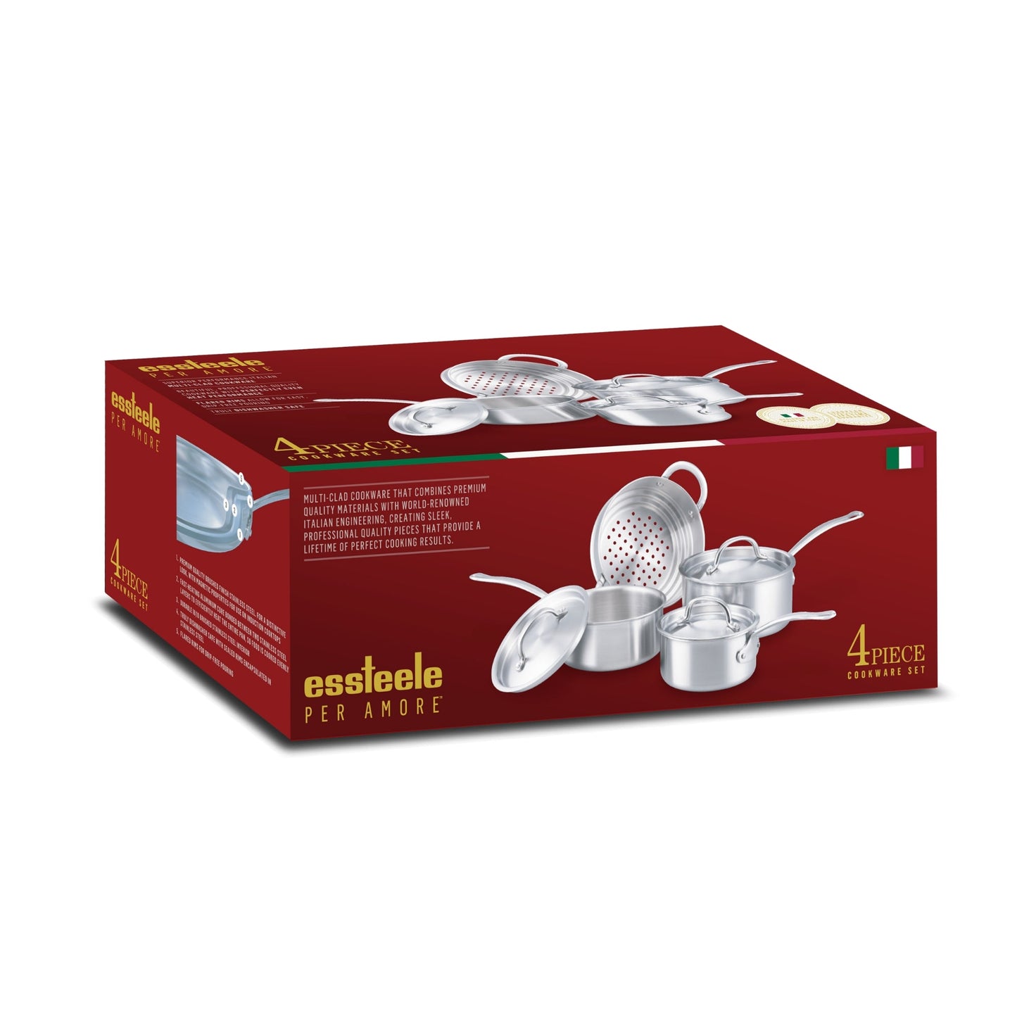 Essteele Per Amore Clad Stainless Steel Induction 4 Piece Cookware Set