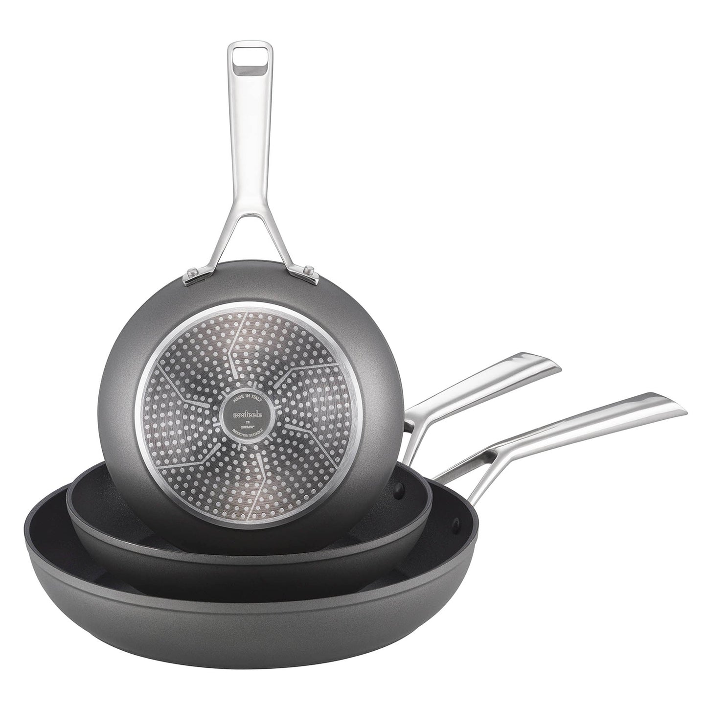 Essteele Per Bellezza Nonstick Open Skillet Triple Pack 20/24/30cm Grey