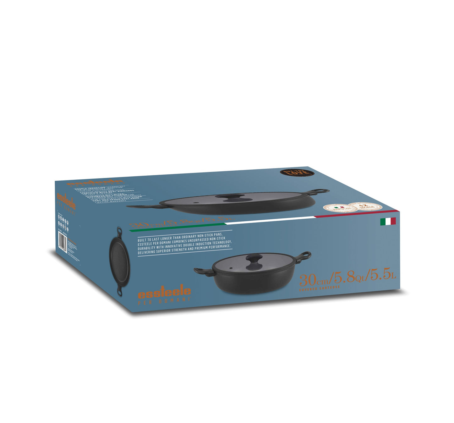 Essteele Per Domani Nonstick Induction Covered Sautéuse 30cm/5.5L