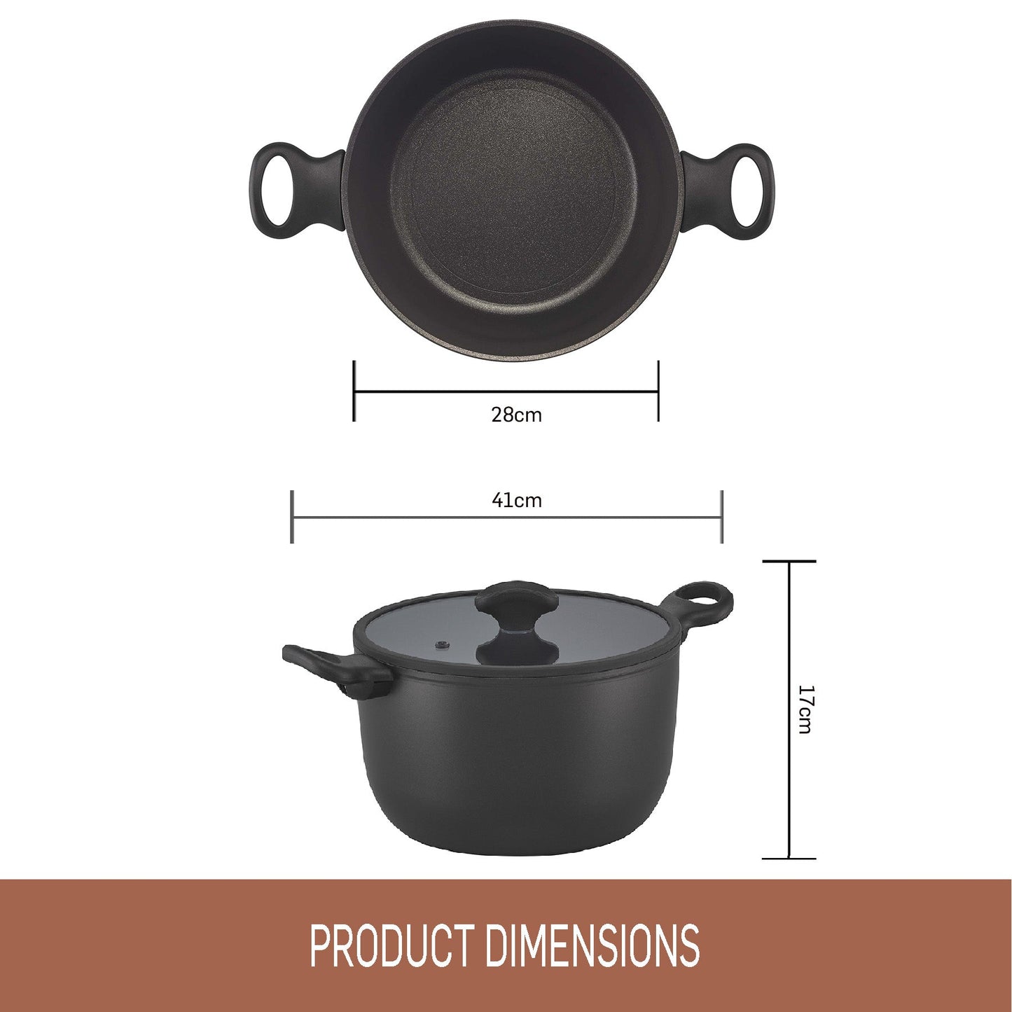 Essteele Per Domani Nonstick Induction Covered Casserole 28cm/7.5L